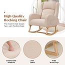 Rocking Chair Nursery, Nursing Rocking Chairs for Mom Nursery, Comfy Wingback Glider Rocking Armchair with Side Pocket for Nursery Living Room Bedroom, Khak by TinyTreasures Baby Boutique