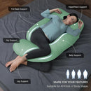 MOON PARK Pregnancy Pillows for Sleeping - U Shaped Full Body Maternity Pillow with Removable Cover - Support for Back, Legs, Belly, HIPS - 57 Inch - Green - Cooling Cover by TinyTreasures Baby Boutique