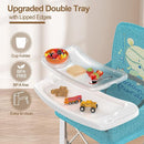 Baby Travel Booster Seat with Double Tray, BabyBond Upgraded Toddler Portable Baby Chair, Booster Seat for Dining Table, Stable and Foldable Booster Baby Chair for Indoor/Outdoor (Blue Sea World) by TinyTreasures Baby Boutique