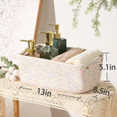 Small Storage Baskets for Organizing | Closet Organizer Bins | Shelf Toy Basket | Woven Rope Baskets | Cube Decorative Box | Shallow Basket | 13x8.5x5.1” | 4 Packs Rainbow by TinyTreasures Baby Boutique