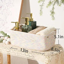 Small Storage Baskets for Organizing | Closet Organizer Bins | Shelf Toy Basket | Woven Rope Baskets | Cube Decorative Box | Shallow Basket | 13x8.5x5.1” | 3 Packs Rainbow by CozyNest Decor