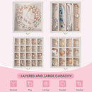 5-Layer Jewelry Box with 4 Drawers, Huge Portable Jewelry Organizer with Lock and Mirror for Women, for Necklace Ring Earring Bracelet Storage, Lockable Jewelry Case, White by TinyTreasures Baby Boutique