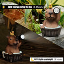 Capybara Solar Garden Statue – Funny Outdoor Resin Animal Decor with Flashlight & Duck – Waterproof Yard Lawn Ornament with LED Light – Solar Powered Figurine for Patio, Porch, Landscape by CozyNest Decor