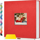 popotop Photo Album Self Adhesive with Picture Display Window,40 Pages DIY Scrapbooking Supplies Kit for 4x6 10x12 Picture,Linen Cover Memory Book for Baby Wedding, with Scraper and Metallic Pen by TinyTreasures Baby Boutique