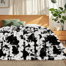 Touchat Cow Print Blanket for Couch, Faux Fur Throw Blanket, Super Heavy Warm Cozy Blankets for Bed Sofa, Bubble Plush Fuzzy Soft Mink Blanket for Living Room Bedroom, Cow Black by CozyNest Decor
