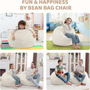 2FT Bean Bag Chair, Comfy Bean Bag Chairs with Memory Foam Filled, Fluffy Beanbag Sofa with Dutch Velvet Cover, Teardrop BeanBag Chairs for Living Room, Playroom - Beige by TinyTreasures Baby Boutique