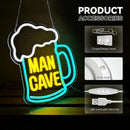 Man Cave Neon Sign, Beer Neon Signs for Wall Decor, Dimmable Acrylic Neon Lights for Man Cave Gamer Room Bedroom Bar Pub Party Decorations by CozyNest Decor