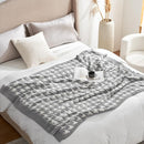 Snuggle Sac Houndstooth Throw Blanket for Couch, Reversible Super Soft Warm Blankets Cozy Knit Fuzzy Plush Lightweight Throws for Sofa, Bed, Camping, Grey,50x60 inches by TinyTreasures Baby Boutique