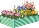 Domi Raised Garden Beds Outdoor, 6x3x1.5Ft Thickening Tall Metal Rectangular Deep Root Box Planter for Vegetables, Flowers, Herbs, and Succulents 1.5" Deep w/ 192 Gallon Capacity - Green by GreenHaven Gardens