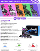 2PM SPORTS Vinal Girls Adjustable Flashing Inline Skates, All Wheels Light Up, Fun Illuminating Skates for Kids Men Adult Women and Boys by TinyTreasures Baby Boutique