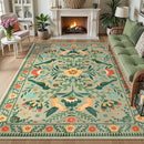 Moynesa Washable 8x10 Area Rugs for Living Room, Ultra Thin Soft Boho Bedroom Rug Stain Resistance, Low Pile Indoor Bird Pattern Sage Green Large Carpet for Nursery Dining Room Under Table by TinyTreasures Baby Boutique