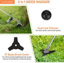 Weed Wacker String Trimmer, 42.7CC Cordless Grass Gas Powered Weed Wacker 2-in-1 Straight Shaft String Trimmer Brush Cutter with 2 Detachable Head for Grass/Heavy Bush by GreenHaven Gardens