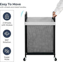 STO STO Laundry Hamper, 90L Rolling Laundry Sorter Cart with Removable and Washable Liner Bag, Rolling Clothes Hamper with Metal Handle for Laundry Room and Bedroom, Gray by CozyNest Decor