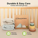 KeaBabies 2-Pack Muslin Crib Sheets for Boys, Girls - 100% Organic Cotton Fitted Baby Crib Mattress Sheet, Soft Breathable Standard Toddler Bed Cover Bedding Set, Neutral, Durable 52x28 (Willow) by TinyTreasures Baby Boutique
