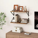 Fun Memories 20 Inch Floating Shelves, Deep Wall Shelves for Kitchen, 20 x 10 Floating Shelf for Living Room, Bedroom, Farmhouse Floating Shelves for Home Decor Storage, Rustic Brown, Set of 2 by CozyNest Decor