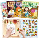4Pcs Bible Paint by Sticker Books Sticker by Number Books Activity Book Stickers Puzzle Book Christian Craft Art Gift Set Party Favor with Jesus Bible Cross 32 Pictures by TinyTreasures Baby Boutique