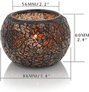 SHMILMH Mosaic Glass Candle Holder Set of 4, Votive Candle Holders Handmade Cracked Tealight Holders for Fall Christmas Diwali Home Decorations, Diwali Gift by CozyNest Decor