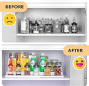 3 Tier Expandable Spice Rack Organizer, Plastic Spice Rack, Adjustable Length 14.6In-25.8In, Non-Skid Tiered Spice Shelf Organizer for Kitchen Cabinet, Cupboard, Pantry, White/Grey by CozyNest Decor
