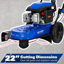 BILT HARD Self-Propelled Walk Behind String Trimmer, 8-Position Cutting Height, 170cc 4-Cycle Gas Brush Hog Mower, 22'' Cutting Diameter, 10'' Flat Free Wheels, Brush Cutter for Lawn, Yard by GreenHaven Gardens