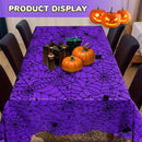 2Pcs Halloween Tablecloths, Black Lace & Purple Lined Rectangular Table Cloth, Spider Web Table Cover for Scary Halloween Decorations Indoor, 54 x 72 Inch by CozyNest Decor