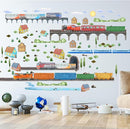 Train Wall Decals for Kids by Lipastick - Educational Railroad Wall Stickers for Boys and Girls - Peel and Stick Locomotive, Carriage, Wagon Wall Decals for Nursery, Playroom, Bedroom Decor -XXL Size by TinyTreasures Baby Boutique