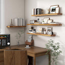 Axeman 40 inch Floating Shelves for Wall - 8'' D Live Edge Rustic Solid Elm Wood Floating Shelves Wall Mounted, Wall Shelves with Invisible Bracket for Living Room Bedroom Kitchen, 1 Pc Natural by CozyNest Decor