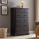 T4TREAM 6 Drawers Dresser Chests for Bedroom, 48" Tall Rustic Chset of Drawers, Wood Dressers Organizer for Bedroom, Living Room,Hallway, Espresso by CozyNest Decor