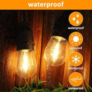 48Ft LED Outdoor String Lights with Dimmer, 15 Edison Bulbs Waterproof Patio String Lights with 4 Brightness Modes Remote Control (Included), Porch Backyard Bistro Decoration by CozyNest Decor