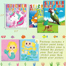 90shine 4PCS Sticker Books for Kids Ages 4-8 Sea-Maid Horned Horse Zoo Pet Themed Designs Party Gift Create 44 Pictures by TinyTreasures Baby Boutique