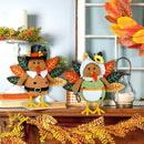 CRCZK Thanksgiving Turkey Decoration Fall Harvest Tabletop Decor Standing turkey with Dangling Legs, 2 Pack Plush Stuffed Turkeys Shelf Figurine Gift for Autumn Fall Harvest Halloween Home Decorations by CozyNest Decor