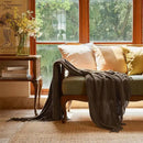 lifein Throw Blanket for Couch, Soft Boho Decor Bed Throw,Cozy Brown Knitted Chenille Small Farmhouse Lightweight Throw for Spring(Brown,50 * 60") by CozyNest Decor