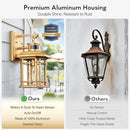 VIANIS Motion Sensor Porch Light, Gold Outdoor Light Fixture Dusk to Dawn, Outdoor Motion Sensor Light Wall Mount, Waterproof, Weather Resistant Carriage Lantern for House, Garage, Front Door by GreenHaven Gardens