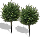 28" UV Resistant Artificial Shrubs for Outdoors - Real Looking Faux Bushes, Fake Cedar Trees, Outdoor Faux Ball Plants & Topiaries - Set of 2 Artificial Shrubs, Artificial Bushes for Garden Decor by GreenHaven Gardens