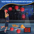Remote Control Basketball Hoop Indoor with 7 LED Lighting, Mini Basketball Hoop with Electronic Scoreboard, 3 Modes, Over Door Basketball Hoop, Basketball Toys Sport Gifts for Kids, Adults (Blue) by TinyTreasures Baby Boutique