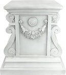 Design Toscano Lion of Florence Sentinel Statue (13 Inches Wide, 21 Inches Deep, 28 Inches High) and Classic Statuary Garden Plinth Base Riser, Large (15 Inches Wide,14 Inches Deep,15 Inches High) by CozyNest Decor