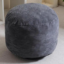 HIGOGOGO Round Stuffed Pouf Ottoman, Corduroy Poufs with Foam Chunk Filling, Furry and Fluffy Pouf Foot Stool Storage Ottoman, 26 X 18 Floor Poufs Foot Rest for Living Room, Dark Grey by CozyNest Decor