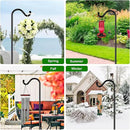 FEED GARDEN Shepards Hooks for Outdoor Bird Feeder Pole 60 Inch Adjustable Tall Heavy Duty Shepherds Hooks for Hanging Plant Baskets, Solar Lights, Wedding Decor, Lanterns, Black (2 Pack) by GreenHaven Gardens