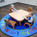 Children’s Factory Baseline Toddler Square Table and Chairs Set, Natural Wood – Includes One 30”, 12” High Square Table and Four 5” High Chairs – Durable, Lightweight, Easy to Move by CozyNest Decor