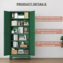 Kitchen Pantry Storage Cabinet with Doors and Adjustable Shelves, Metal ClosetMaid Food Pantry Cabinets, 75" Tall Freestanding Cupboard for Kitchen, Laundry or Utility Room, Green by CozyNest Decor
