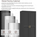 60" Tall Metal Pantry Cabinet, Black Kitchen Pantry Storage Cabinet with Doors and 3 Adjustable Shelves, Cupboard for Kitchen, Dining Room, Living Room, Bathroom by CozyNest Decor