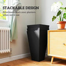 Outsunny Tall Planters for Outdoor Plants Set of 3, 28 in Taper Planters with Drainage Holes, Indoor Grande Plant Pots, Front Porch Decor (Black) by CozyNest Decor