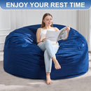 Hobestluk 5FT Bean Bag Chair Giant Bean Bag Chairs for Adults Large Bean Chairs with Removable Cover, Beanbag Chair with Filler, Adult Bean Bag Chairs for Living Room, Bedroom by CozyNest Decor