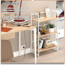 4NM No Assembly 3 Tiers Folding Bookshelf, 35" H Foldable Storage Shelves Vintage Bookcase Standing Racks Study Organizer Home Office - Natural White by CozyNest Decor
