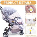 Baby Stroller Mosquito Net (2 Pack) - Durable Mesh Protection for Bassinets, Cradles, Playards, Pack N Plays & Portable Mini Cribs | Breathable Universal Fit Insect Barrier (Black + Daisy) by TinyTreasures Baby Boutique