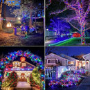 QITONG 4 Pack Multicolor Solar Fairy Lights Outdoor Waterproof, Each 33ft 100 LED Solar Christmas Lights, 8 Modes Silver Wire Solar Twinkle Lights by GreenHaven Gardens