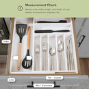 Premium Silverware, Flatware and Utensil Organizer for Kitchen Drawers, Food-Safe Contract Grade, Expandable from 10.5 to 19 In, White Bamboo by CozyNest Decor