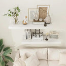 White Floating Shelves 36 Inch Long, 12 Inch Deep Floating Shelves for Wall, 36 x 12 Shelves for Wall Storage & Display, 2" Thick Floating Shelf for Bathroom, Living Room, Bedroom, Set of 2 by CozyNest Decor