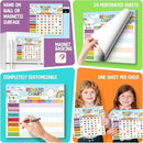 Reward Chart for Kids,Magnetic Behavior Chore Chart for Kids at Home,26 Rainbow Blue Chore Charts,1960 Star Stickers,56 Reward Stickers,Incentive Chore Chart to Develop Responsibility and Good Habits by CozyNest Decor