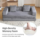 Convertible Sleeper Sofa Bed, Compression Folding Sofa with Pillow, No Assembly Required, Shape Frame, Floor Sofas Lounge Couch for Living Room, Bedroom, Small Spaces(Corduroy, 77''W, Dark Grey) by CozyNest Decor