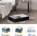 Fixwal 4 Pack Black Underbed Storage Bags with Clear Window and 2 Reinforced Handles Under Bed Storage Containers for Clothing, Bedding, Comforter by CozyNest Decor
